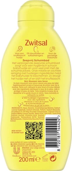 Zwitsal Bad - Schuimbad Zeepvrij - 200 Ml -Babyproducten 507x1200 3