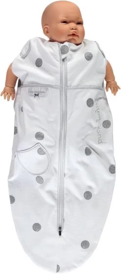 Puckababy Inbakerslaapzak Original Mini - 3-6 Maanden - White Dotty -Babyproducten 530x1200