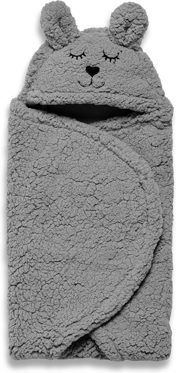 Jollein Wikkeldeken Bunny 100x105cm - Storm Grey 12 Jollein Wikkeldeken Bunny 100x105cm - Storm Grey - Afbeelding 10