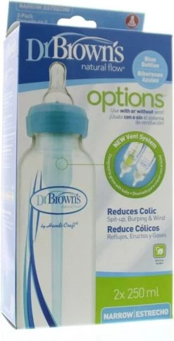 Dr. Brown's Options+ Anti-colic Standaard Fles - 250 Ml - Blauw - Duopack -Babyproducten 614x1200 11