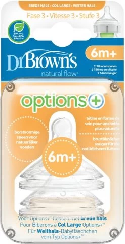 Dr. Brown's Options+ Anti-colic Fles Speen - Fase 3 - Voor Brede Halsfles - 2 Stuks -Babyproducten 618x1200 6