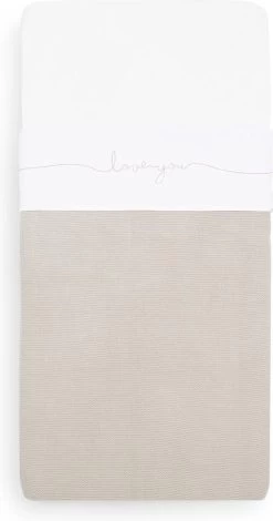 Jollein Baby Laken Wieg 75x100cm Love You - Nougat -Babyproducten 630x1200 1