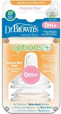 Dr. Brown's Options+ Anti-colic Speen Prematuur - Voor Brede Halsfles - 2 Stuks -Babyproducten 640x1200 5