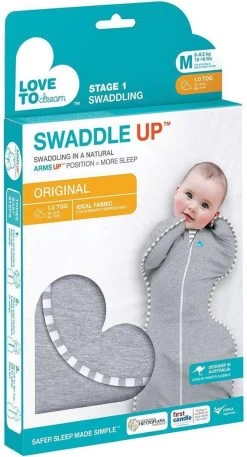 Love To Dream™ Babyslaapzak Swaddle Up™ - Inbakeren - Baby 3-6 Maanden - 6-8.5 Kg - All Season - Grijs -Babyproducten 648x1200 5