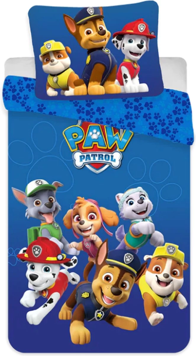 Nickelodeon Paw Patrol Peuter - Ledikant Dekbedovertrek 100x140 Cm - 100% Katoen. 3 Nickelodeon Paw Patrol Peuter - Ledikant Dekbedovertrek 100x140 Cm - 100% Katoen.