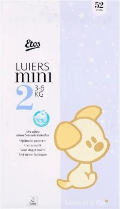 Etos Woezel & Pip Luiers Mini Maat 2 - 3-6 Kg - 156 Stuks (3 X 52 Stuks) -Babyproducten 689x1200 5