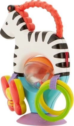 Fisher Price - Activity Zebra - Rammelaar - Speeltje En Bijtring - Grijpspeelgoed