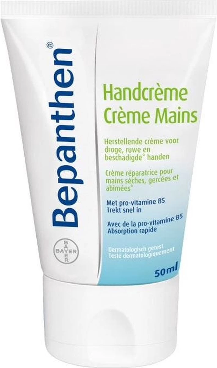 Bepanthen Handcreme - Herstellend En Snel Intrekkend - Droge, Ruwe En Beschadigde Handen - Ook Als Handmasker - 50ml 4 Bepanthen Handcreme - Herstellend En Snel Intrekkend - Droge, Ruwe En Beschadigde Handen - Ook Als Handmasker - 50ml - Afbeelding 2