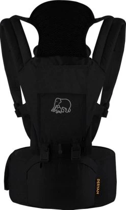 Deryan Pack Luxe Ergonomische Draagzak - Babydrager + Opbergvakjes - Zwart -Babyproducten 724x1200 2
