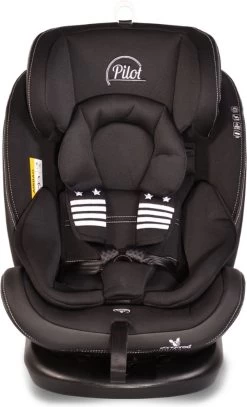 Cangaroo Pilot Black Leather SPS Isofix 360° 0-36 Kg Autostoel Met Zonnekap -Babyproducten 728x1200