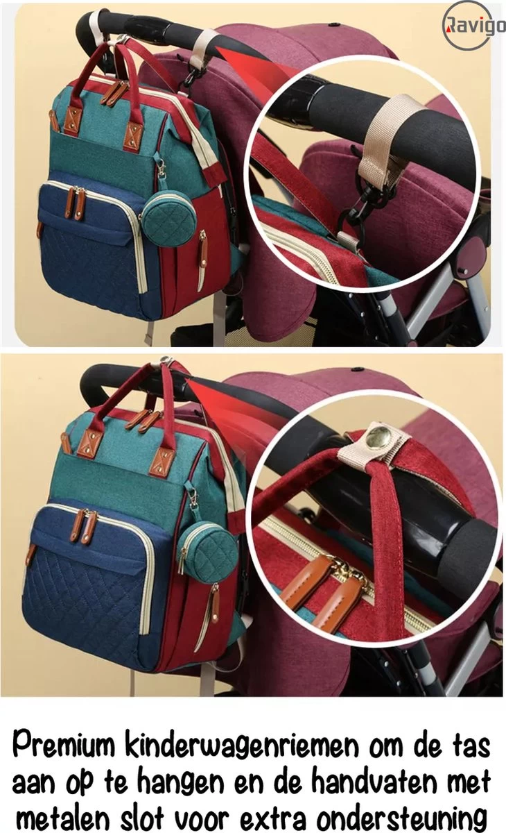 Luiertas - Rugzak - Baby - Kind - Mama - Papa - Slapen - Blauw - Relaxen 4 Luiertas - Rugzak - Baby - Kind - Mama - Papa - Slapen - Blauw - Relaxen - Afbeelding 2