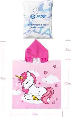 JAXY Badcape Baby - Badcape - Baby Badjas - Omslagdoek - Omslagdoek - Baby Handdoek Met Capuchon - Strandhanddoek - Badponcho - Poncho Handdoek - Microfiber - 60x90cm - Pony -Babyproducten 735x1200 2
