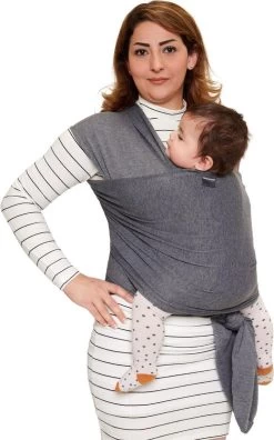 Baby Garden Draagdoek Grijs - Ergonomisch - Original - Inclusief Slabbetje -Babyproducten 748x1200 3