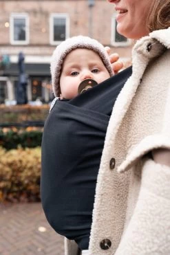 ByKay - Draagdoek - Rekbaar - Black - Maat M - Organic Katoen - Stretchy Wrap Deluxe - 3 Jaar - Buik - Heup -Babyproducten 800x1200 142