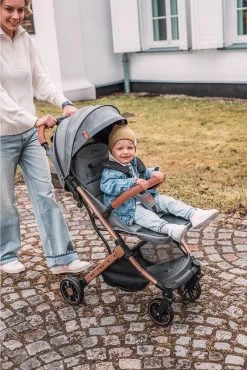MoMi Wandelwagen - Compacte Lichtgewicht Buggy - Estelle - Gray-Gold (geschikt Van 6mnd - 15kg) -Babyproducten 801x1200 38