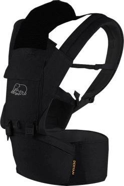 Deryan Pack Luxe Ergonomische Draagzak - Babydrager + Opbergvakjes - Zwart -Babyproducten 805x1200 11