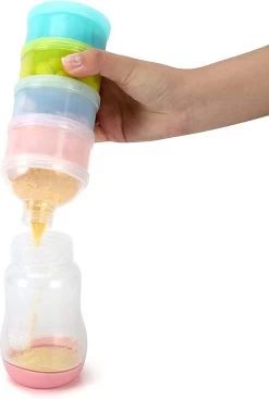 Merkloos 2 Delig - Multifunctioneel Melkpoeder Dispenser - Reis Melkpoeder Doseerdoosjes - Draagbare Snack Box - 4 Laags + 3 Laags Kinder - Babyvoeding Bewaarbakjes Met Schenktuit - Poeder Toren - Multi- Compartiment Snack Doosjes -Babyproducten 808x1200 10