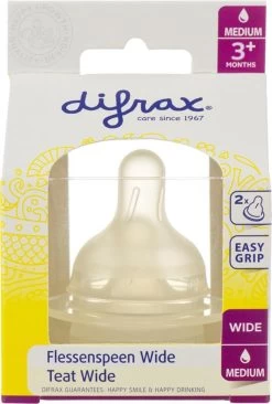 Difrax Flessenspeen Wide Voor Brede Babyflessen - Maat Medium - 2 Stuks -Babyproducten 810x1200 12