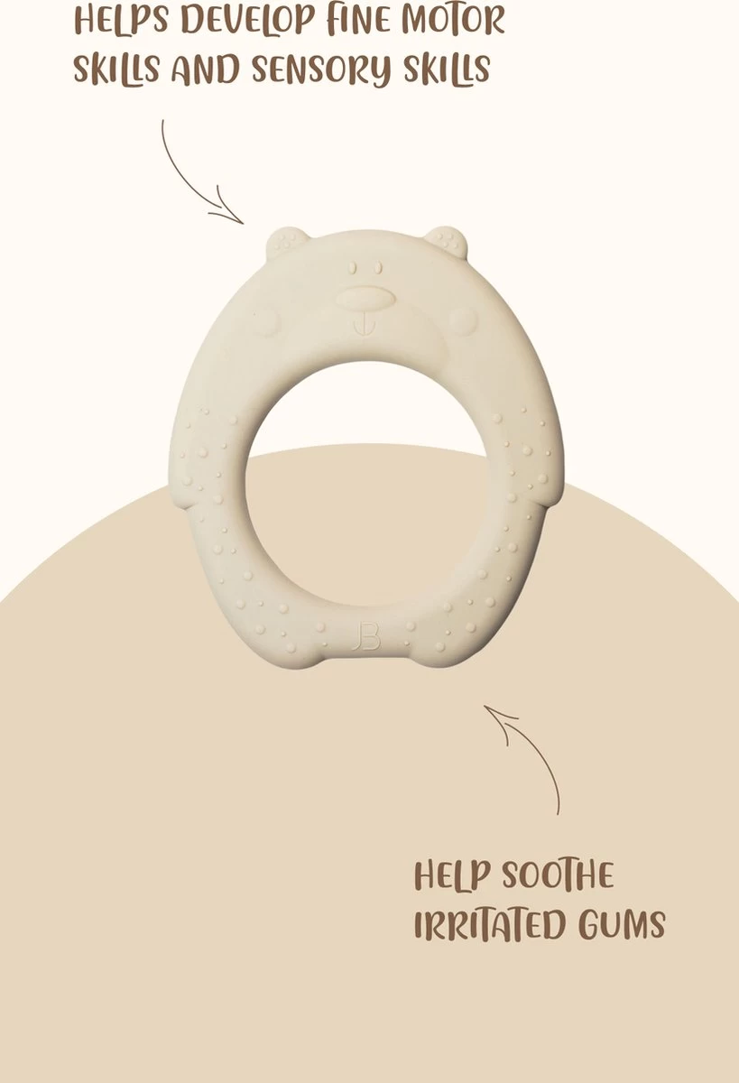 J.Børn Silicone Bijtring Beer - Sage - Bijtspeelgoed - Baby 4 J.Børn Silicone Bijtring Beer - Sage - Bijtspeelgoed - Baby - Afbeelding 2
