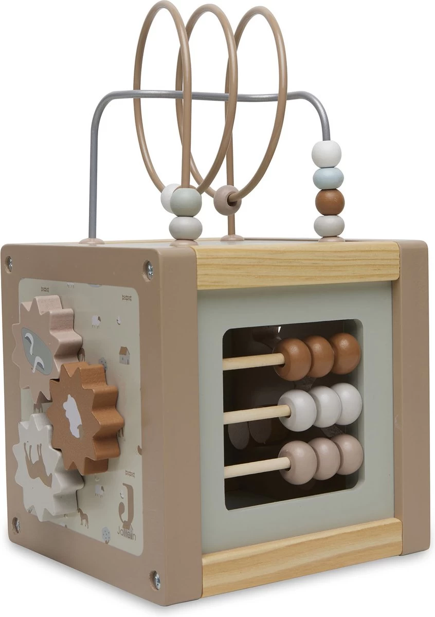 Jollein Houten Activiteitenkubus 15x15x15cm - Farm 4 Jollein Houten Activiteitenkubus 15x15x15cm - Farm - Afbeelding 2