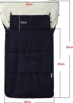 Monzana Voetenzak - Voor Kinderwagen Of Stoeltje - 93x56cm Donkerblauw -Babyproducten 847x1200 2