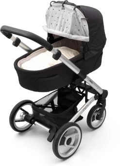 Dooky Universal Cover Zonnescherm Kinderwagen - Light Grey Crowns -Babyproducten 869x1200 6