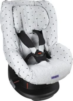 Dooky Seat Cover Groep 1 Autostoel Hoes Light Grey Crowns -Babyproducten 870x1200 3
