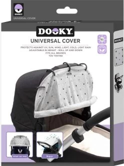 Dooky Universal Cover Zonnescherm Kinderwagen - Light Grey Crowns -Babyproducten 893x1200 6