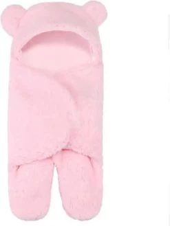 Fiory Baby Wikkeldoek Teddybeer| Inbakerdoek| Slaapzak| Zachte Vacht| Kinderwagen| Muts En Oortjes| Eerste Baby Maanden| Roze -Babyproducten 900x1200 56