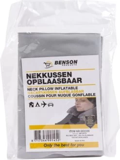 Benson Kussen - Opblaasbaar Nekkussen - Nek - Reis Kussen Fijn Voor In De Trein Vliegtuig Of Auto Vakantie - Grijs -Babyproducten 904x1200
