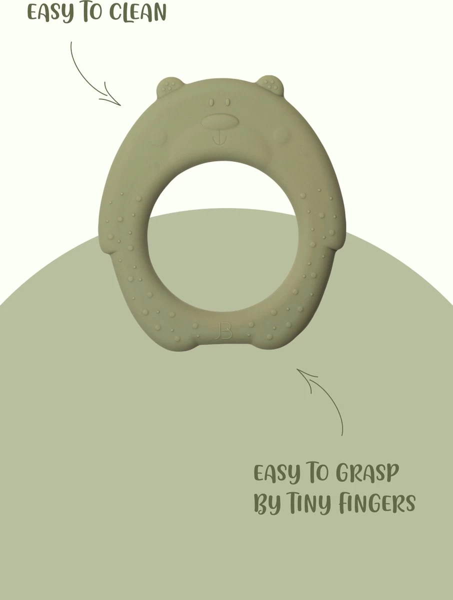 J.Børn Silicone Bijtring Beer - Sage - Bijtspeelgoed - Baby 3 J.Børn Silicone Bijtring Beer - Sage - Bijtspeelgoed - Baby