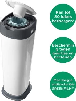 Tommee Tippee Twist & Click XL-luieremmer - Voor Maximaal 60 Luiers - Milieuvriendelijker Systeem - 1 Navulcassette - Duurzaam Geproduceerde Antibacteriële GREENFILM -Babyproducten 911x1200 17