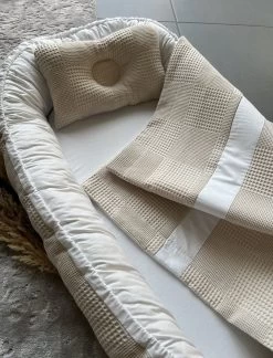 Bébélunes Waffle Beige - Babynest & Dekentje - Beige