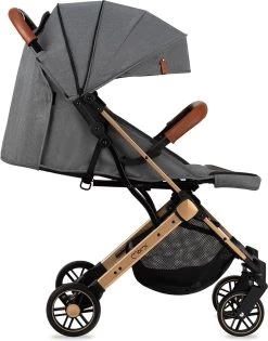 MoMi Wandelwagen - Compacte Lichtgewicht Buggy - Estelle - Gray-Gold (geschikt Van 6mnd - 15kg) -Babyproducten 942x1200 9