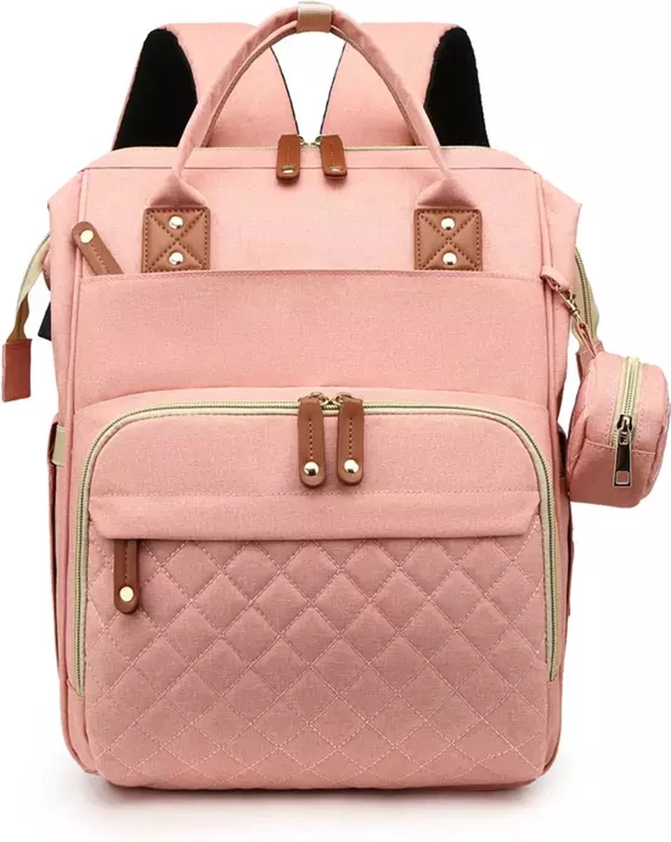 Luiertas - Rugzak - Baby - Kind - Mama - Papa - Slapen - Roze - Relaxen 3 Luiertas - Rugzak - Baby - Kind - Mama - Papa - Slapen - Roze - Relaxen