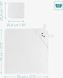 Navaris Badcape Met Capuchon Voor Baby - Set Met Badcape En Washandje - 100% Bamboe - Voor Baby's Van 0-12 Maanden - Oeko-tex Gecertificeerd - Schaap -Babyproducten 972x1200 12