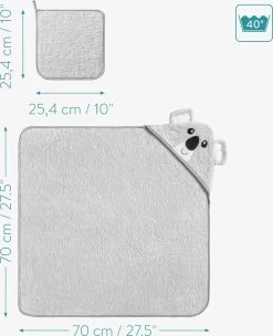 Navaris Badcape Met Capuchon Voor Baby - Set Met Badcape En Washandje - 100% Bamboe - Voor Baby's Van 0-12 Maanden - Oeko-tex Gecertificeerd - Koala -Babyproducten 975x1200 15