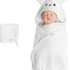 Navaris Badcape Met Capuchon Voor Baby - Set Met Badcape En Washandje - 100% Bamboe - Voor Baby's Van 0-12 Maanden - Oeko-tex Gecertificeerd - Schaap -Babyproducten 976x1200 14