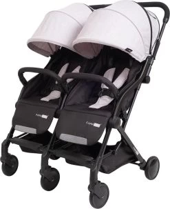 FreeON Duo Buggy City Twin - Luxe Tweeling Wandelwagen - Twin Buggy - Tweeling Buggy - Zwart-Grijs