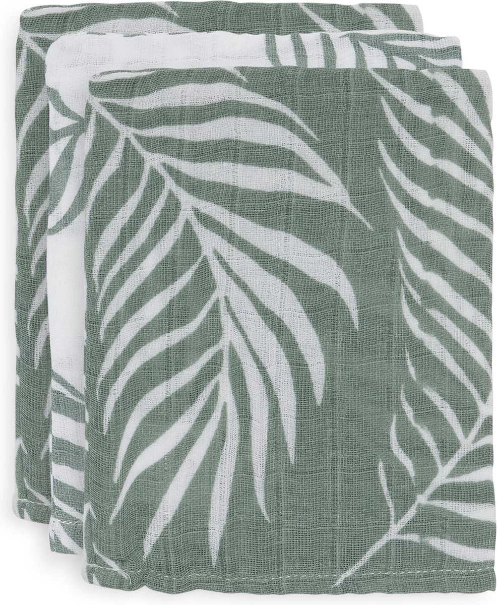 Jollein Baby Hydrofiel Washandje Nature - Ash Green - 3 Stuks 4 Jollein Baby Hydrofiel Washandje Nature - Ash Green - 3 Stuks - Afbeelding 2