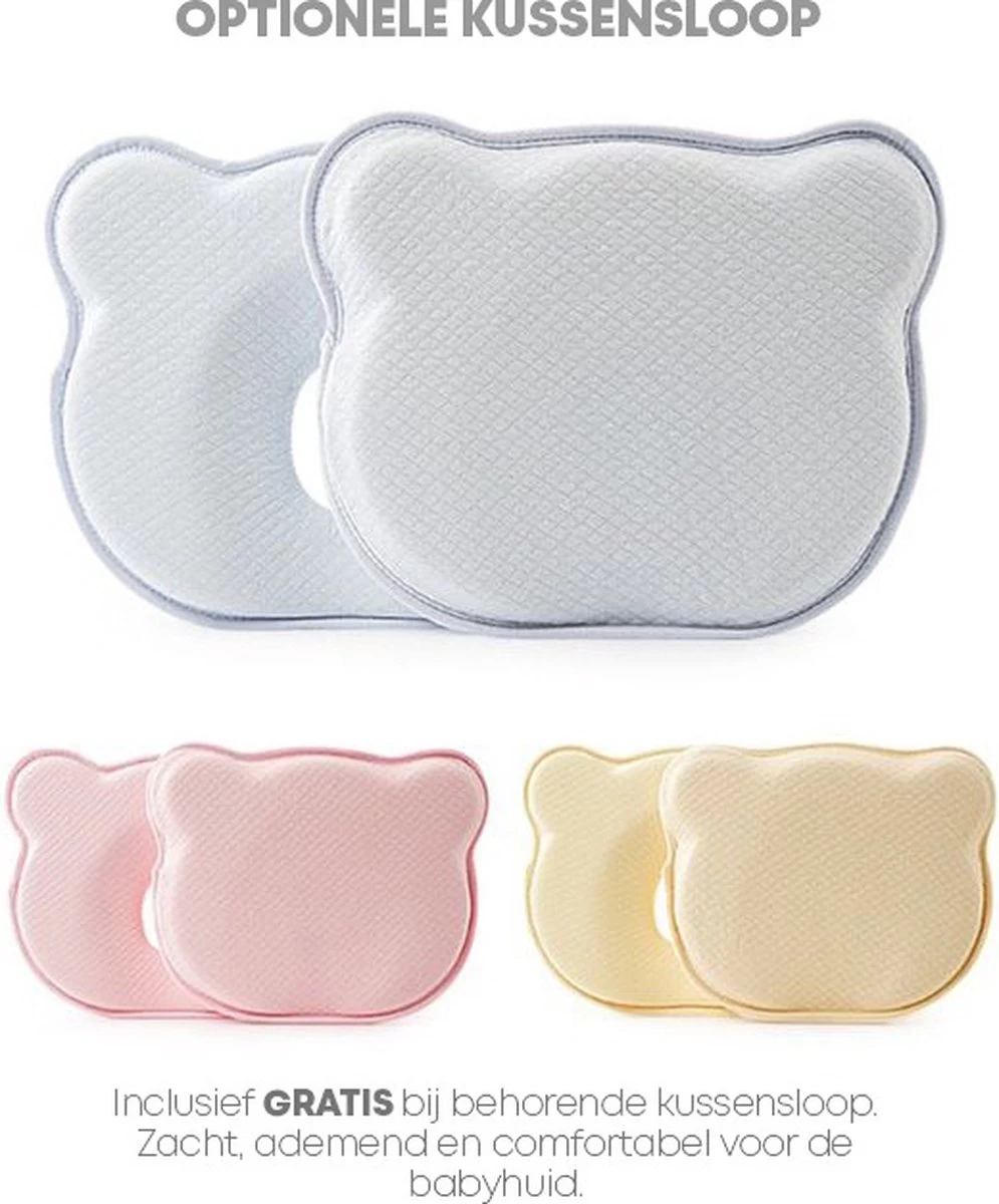 Orthopedisch Baby Hoofdkussen - Babykussen - Incl. GRATIS Afneembare Hoes - Blauw 4 Orthopedisch Baby Hoofdkussen - Babykussen - Incl. GRATIS Afneembare Hoes - Blauw - Afbeelding 2
